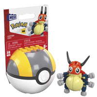 Mega Pokemon Ledyba building set with 38 compatible bricks and pieces and Poke Ball, toy gift set for ages 6 and up