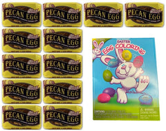 Elmer's Pecan Eggs - 12 Individually Wrapped Easter Candy Treats with Bonus Egg Coloring Kit - Creamy Nougat Center, Gooey Caramel, Fresh Crispy Pecans - Traditional New Orleans Confection