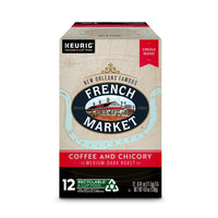 French Market Coffee, Single Serve K-Cups, Medium Dark Roast Coffee and Chicory, 4.9oz Box (Pack of 3) Packaging may vary