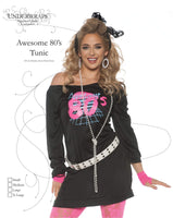 UNDERWRAPS Women's Awesome 80's Tunic - Black, X-Large