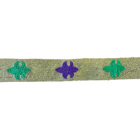 THE MARDI GRAS KREWE Handbag Crossbody Purse Strap, Fleur-de-lis Shimmering Crossbody Strap for Shoulder Bag Strap Replacement, 23 inches Purple, Green, and Gold