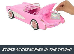 Hot Wheels Barbie RC Corvette from Barbie The Movie, Full-Function Remote-Control Toy Car Holds 2 Barbie Dolls