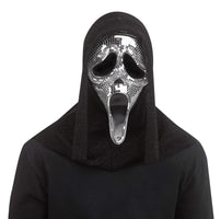 Fun World Ghost Face Disco Mirror Mask Costume Accessory, Silver