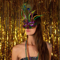 THE MARDI GRAS KREWE Mardi Gras Mask with Feathers Set of 6, Feather Masks for Mardi Gras Outfit Accessories Decorations