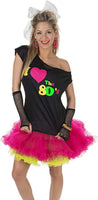 UNDERWRAPS Adult Love the 80's Shirt Adult Sized Costumes, Black, Small 4-6 US