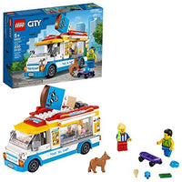 LEGO City Ice Cream Truck Van 60253 Building Toy Set - Featuring Skater Minifigures, Skateboard, and Dog Figure, Fun Gift Idea for Boys, Girls, and Kids Ages 5+