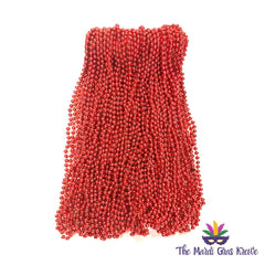 Red Mardi Gras Beads 33 inch 7mm, 6 Dozen, 72 Necklaces