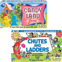 Classic Candy Land and Chutes and Ladders Games- Bundle of 2 Retro Preschool Games