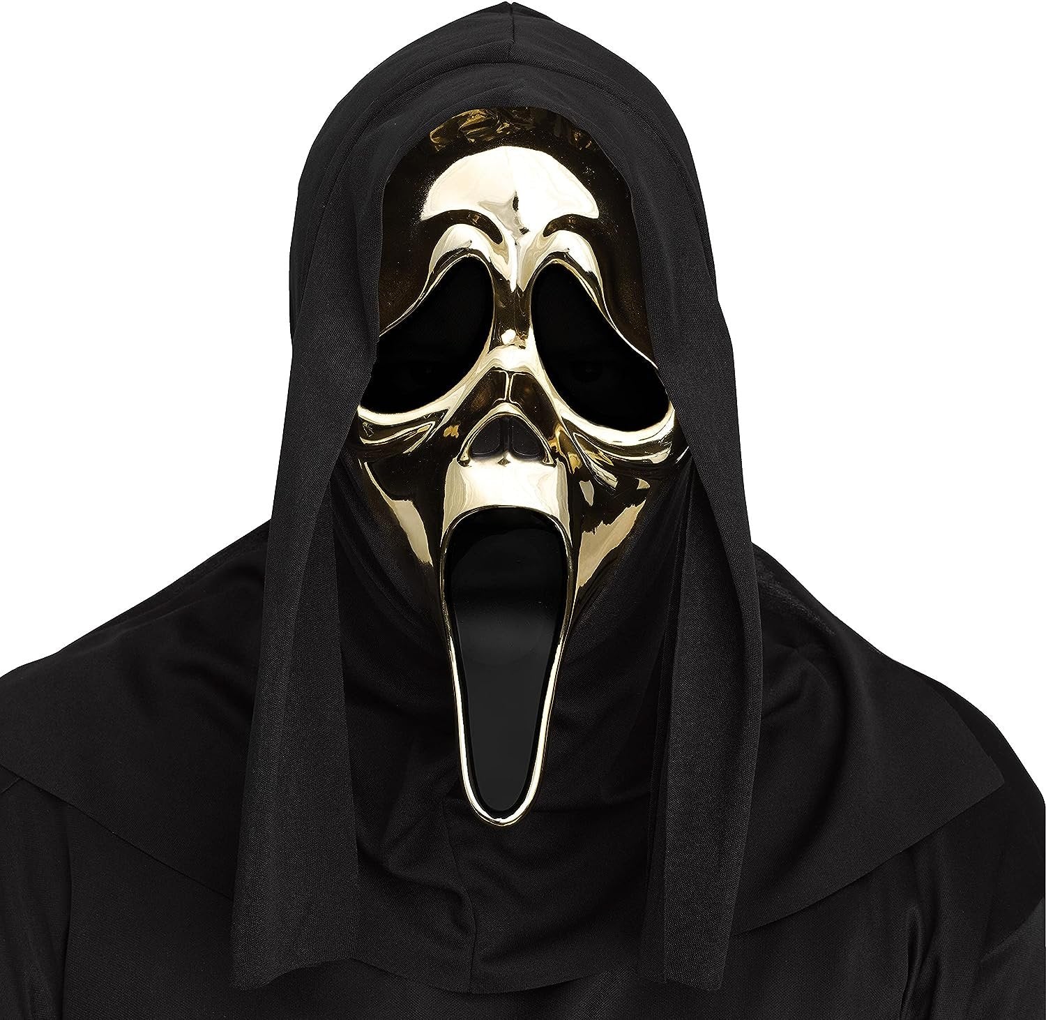 FunWorld Officially Licensed Ghost Face Gold Chrome Plated Mask Costume Accessory