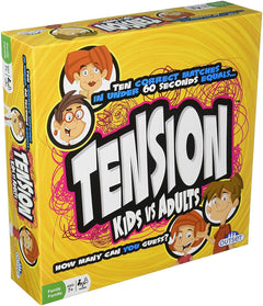 Tension Family Edition Board Game - Fast Paced Guessing Game Of Subjects And Categories - Kids vs. Adults Version Features 200 Cards (Ages 7+)