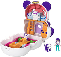 Polly Pocket Flip & Find Panda Compact, Flip Feature Creates Dual Play Surfaces, Micro Doll, Panda Figure & Surprise Reveals, Great Gift for Ages 4 Years Old & Up