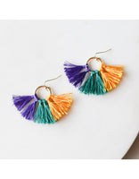 Royal Standard Bon Temps Mardi Gras Ring Tassel Earrings