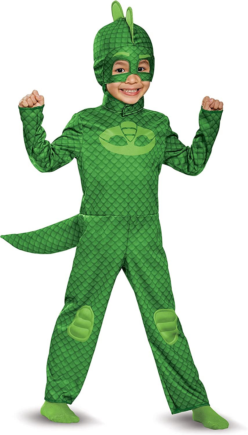 Disguise Gekko Classic Toddler PJ Masks Costume, Large/4-6 Green