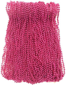 Hot Pink Mardi Gras Beads 33 inch 7mm, 6 Dozen, 72 Necklaces