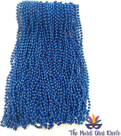 Royal Blue Mardi Gras Beads 33 inch 7mm, 6 Dozen, 72 Necklaces