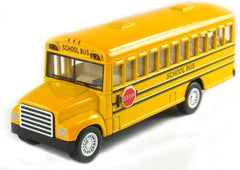 KINSMART Yellow School Bus 5 inch Diecast Metal Model Toy with Pull Back Action and Openable Door