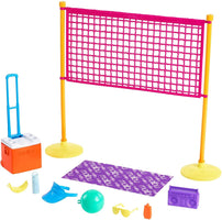 Barbie Loves The Ocean Beach-Themed Playset, with Volleyball Net & Accessories, Made from Recycled Plastics, Gift for 3 to 7 Year Olds