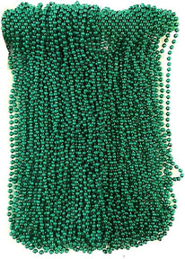 Green Mardi Gras Beads 33 inch 7mm, 6 Dozen, 72 Necklaces