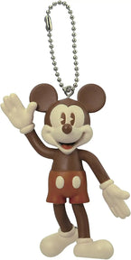 Disney Retro Mickey Mouse Bendable Key Chain (Brown) Key Accessory, Multi-Colored, 3