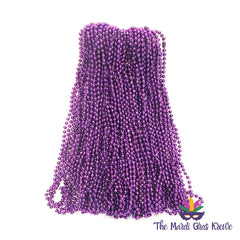 Purple Mardi Gras Beads 33 inch 7mm, 6 Dozen, 72 Necklaces