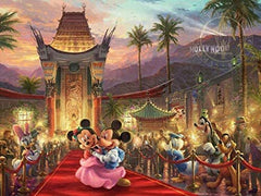 Ceaco Thomas Kinkade The Disney Collection Mickey and Minnie Hollywood Jigsaw Puzzle, 750 Pieces