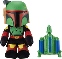 Star Wars Rocket Launching Boba Fett Feature Plush, 12” Tall Figure with Removable Air-Powered Soft Rocket Launcher Pack, Gift for Kids 3 Years & Up, Multicolor, (HHC61)