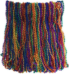 Rainbow Mardi Gras Beads 33 inch 7mm, 6 Dozen, 72 Necklaces