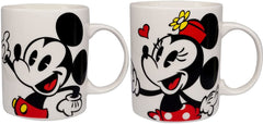 Mickey And Minnie Coffee Mugs by Magical Memories Collection, Set of 2 Ceramic Disney Mugs, Mickey and Minnie Mouse Cup, Gifts for Kids, Couple, Fun for Coffee, Tea, Kitchen, Decoration, Collection