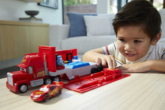 Disney and Pixar Cars Transforming Mack Playset, 2-in-1 Toy Truck & Tune-Up Station with Launcher, Lift & More, Movie-Inspired Graphics, Gift for Kids Ages 4 Years Old & Up